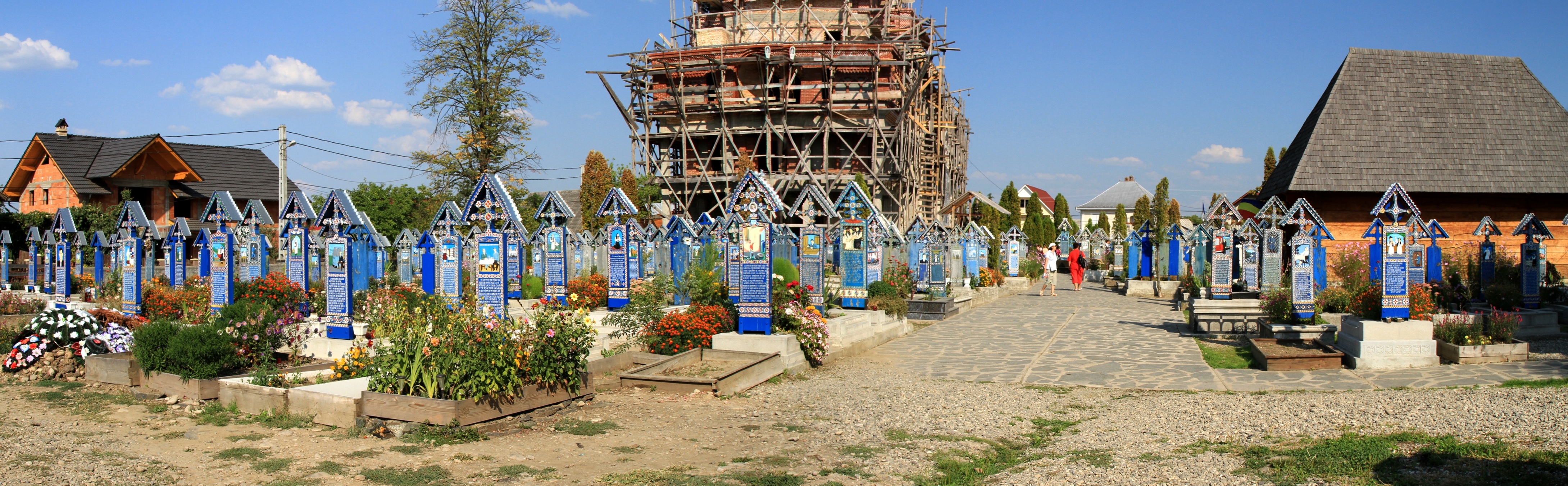 panoramă Cimitirul Vesel Săpânța