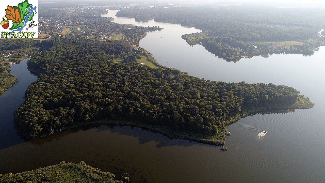 Golf liniștit și pădure pe Lacul Snagov